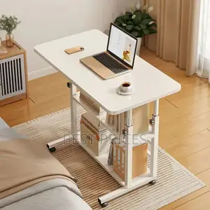 Adjustable Mobile Laptop Desk with Shelves