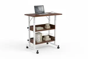 Adjustable Mobile Laptop Desk with Shelves