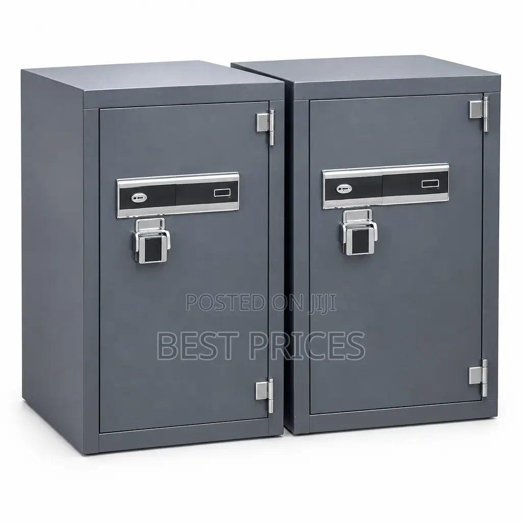 Large Gray Steel Fireproof Filing Cabinet Safe