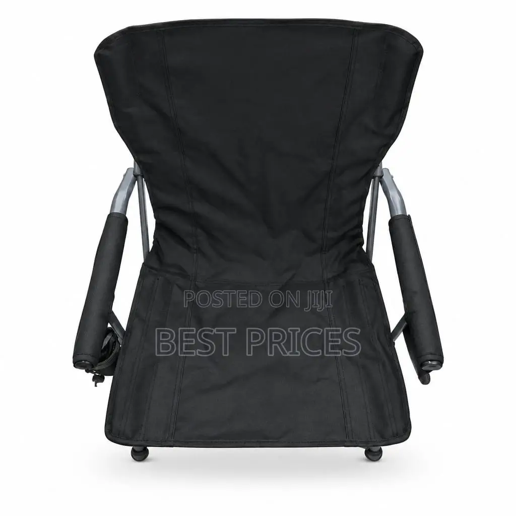 Padded Folding Chair with Armrests – Black