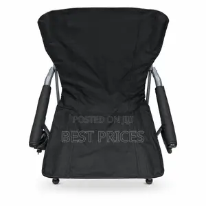 Padded Folding Chair with Armrests – Black