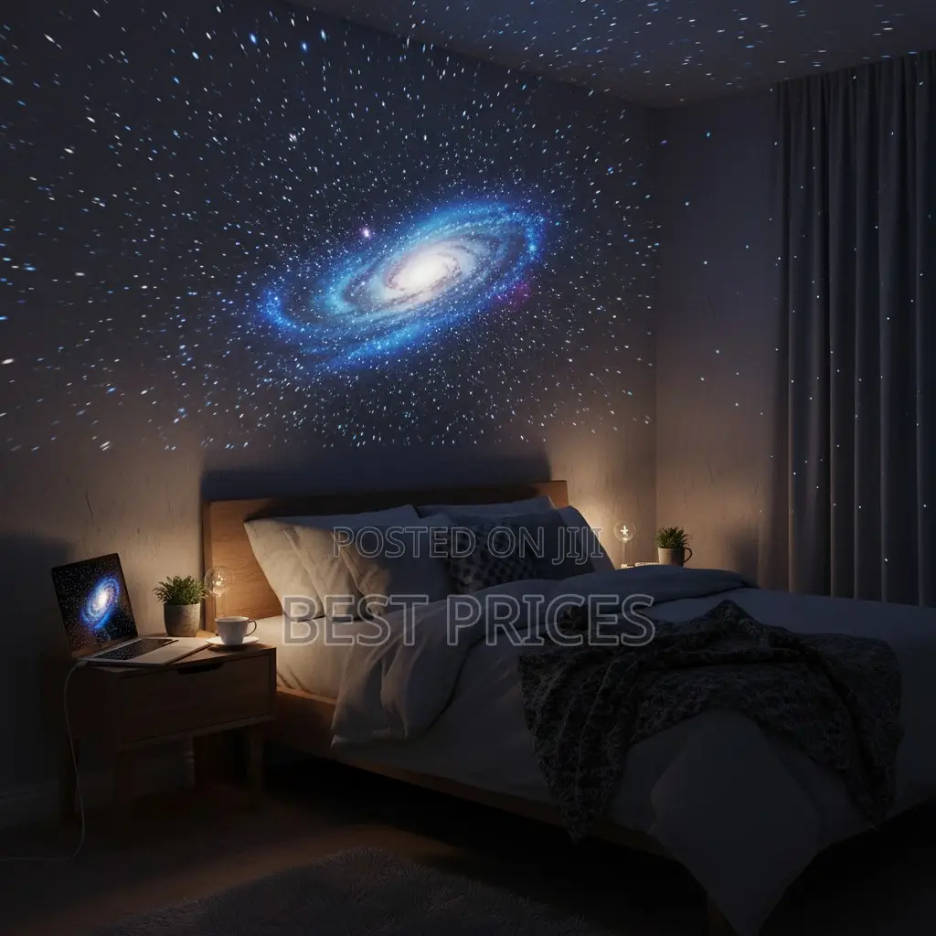 USB Rotating Star Projector Night Light – RGB Galaxy Projection Lamp