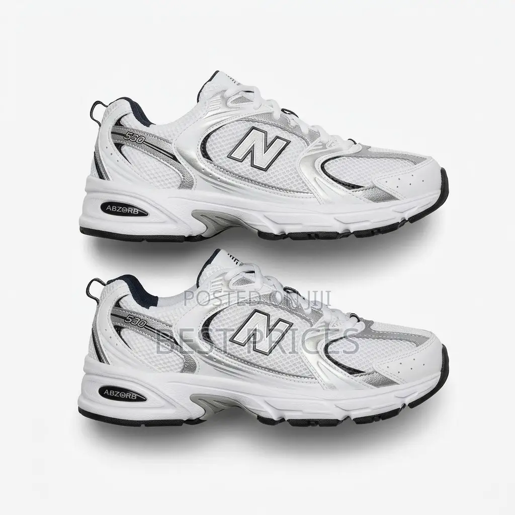 White & Silver Mesh Sneakers – Black Detail