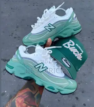 Mint Green & White Chunky Sneakers