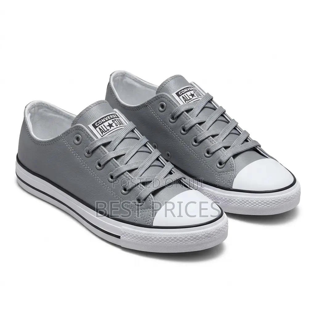 Grey & White Low-Top Sneakers