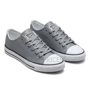 Grey & White Low-Top Sneakers