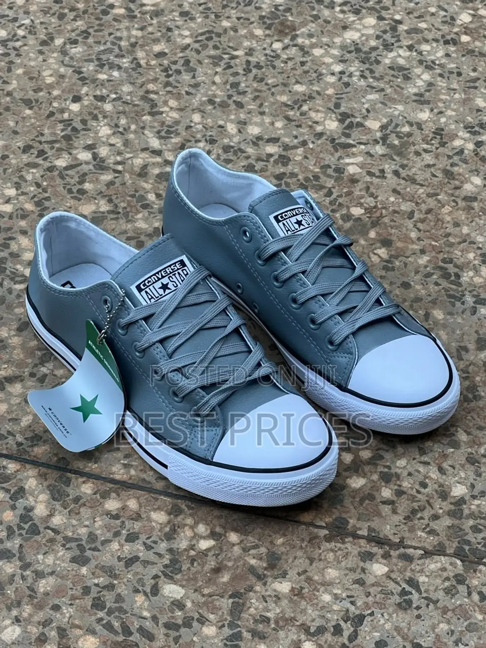 Grey & White Low-Top Sneakers