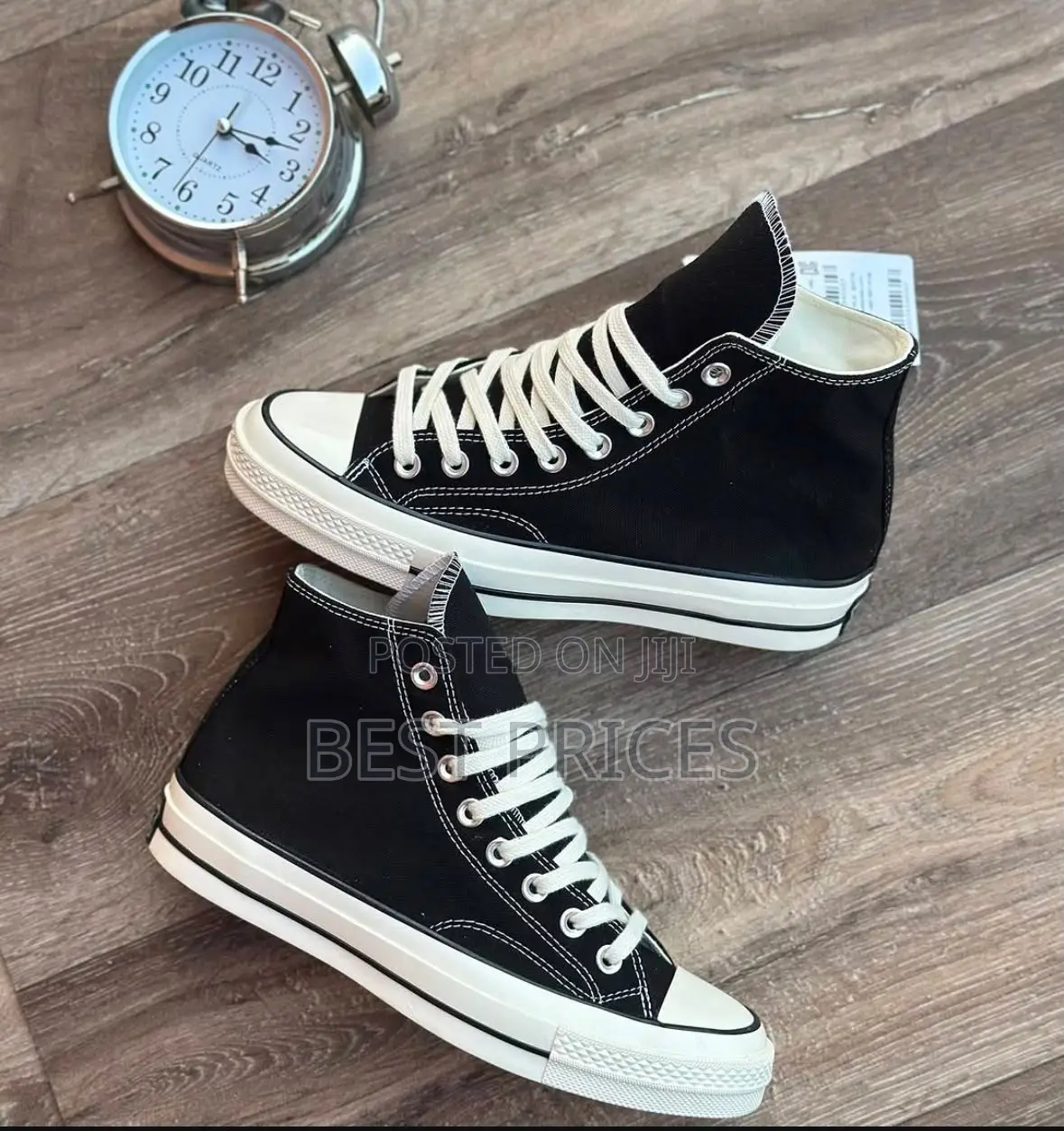 Black & White High-Top Sneakers