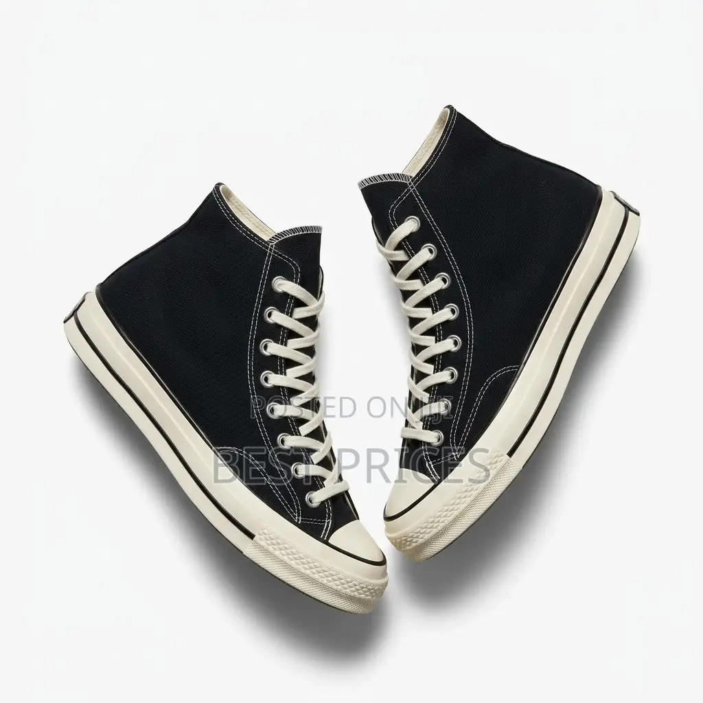 Black & White High-Top Sneakers