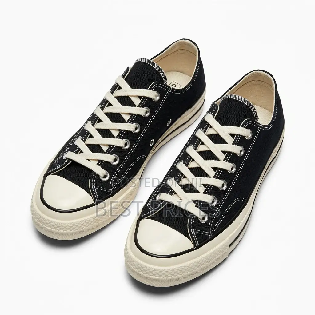 Black & Cream Low-Top Sneakers