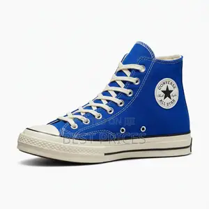 Royal Blue & Cream High-Top Sneakers