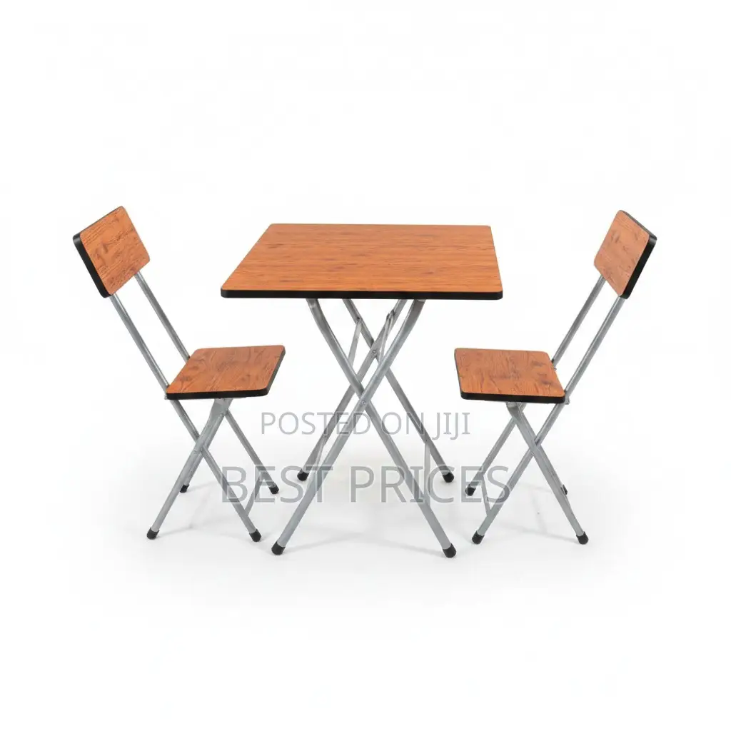 X-Shape Foldable Table Set with 2 Chairs