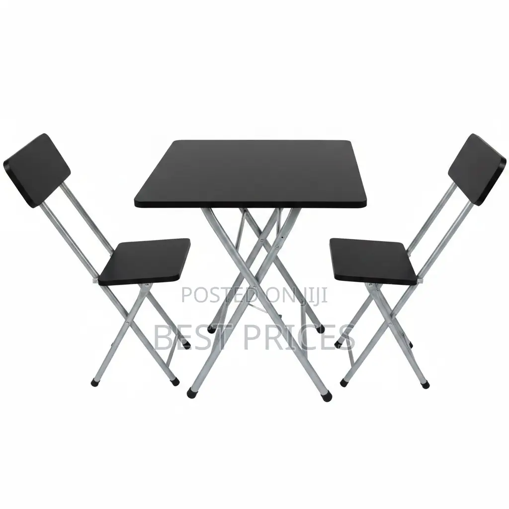 X-Shape Foldable Table Set with 2 Chairs