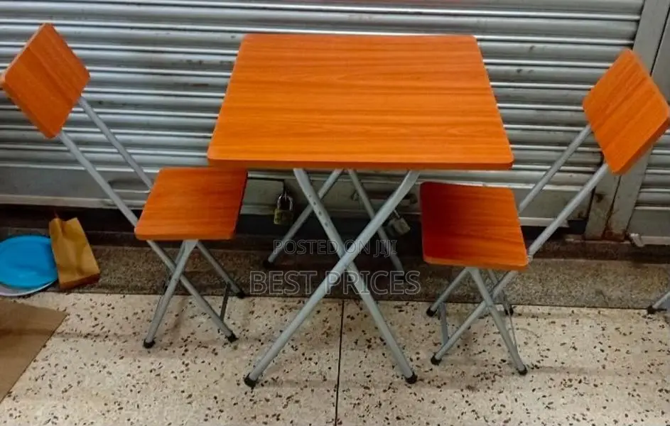 X-Shape Foldable Table Set with 2 Chairs