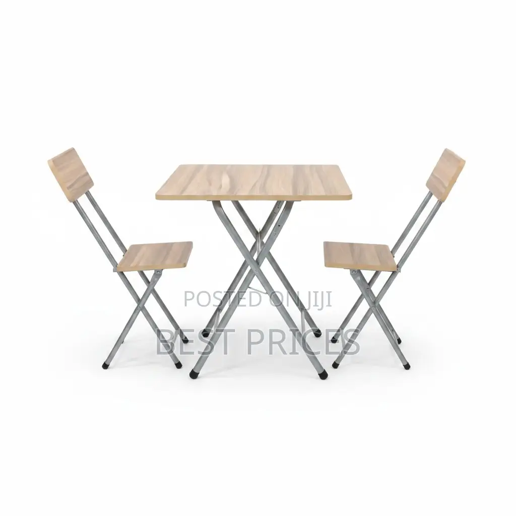 X-Shape Foldable Table Set with 2 Chairs