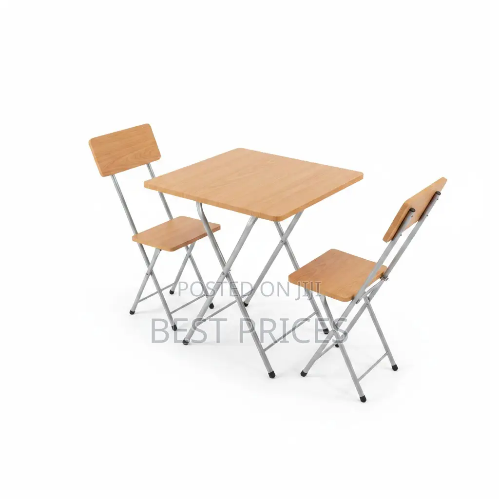 X-Shape Foldable Table Set with 2 Chairs