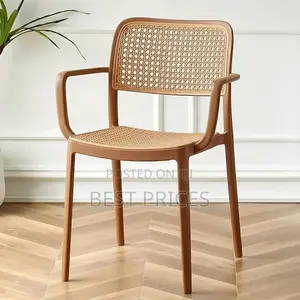 Rattan Weave Dining Chair with Armrests