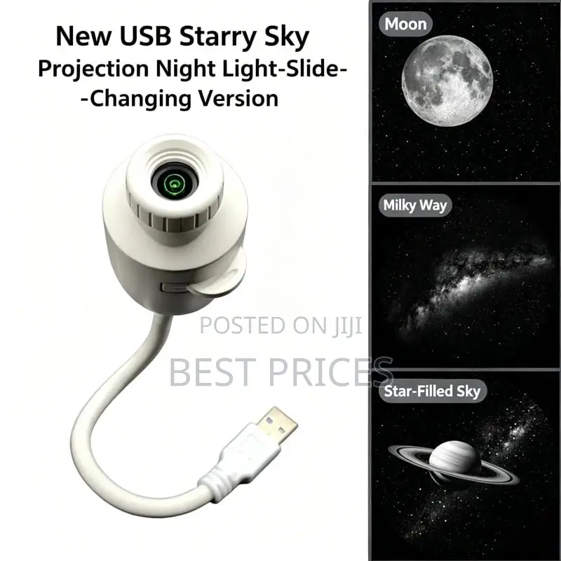 USB Rotating Star Projector Night Light RGB Color Changing LED Galaxy