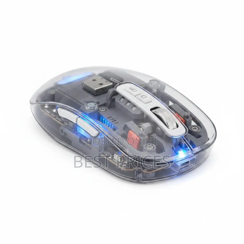 Classic Transparent Wireless Mouse with LED Light