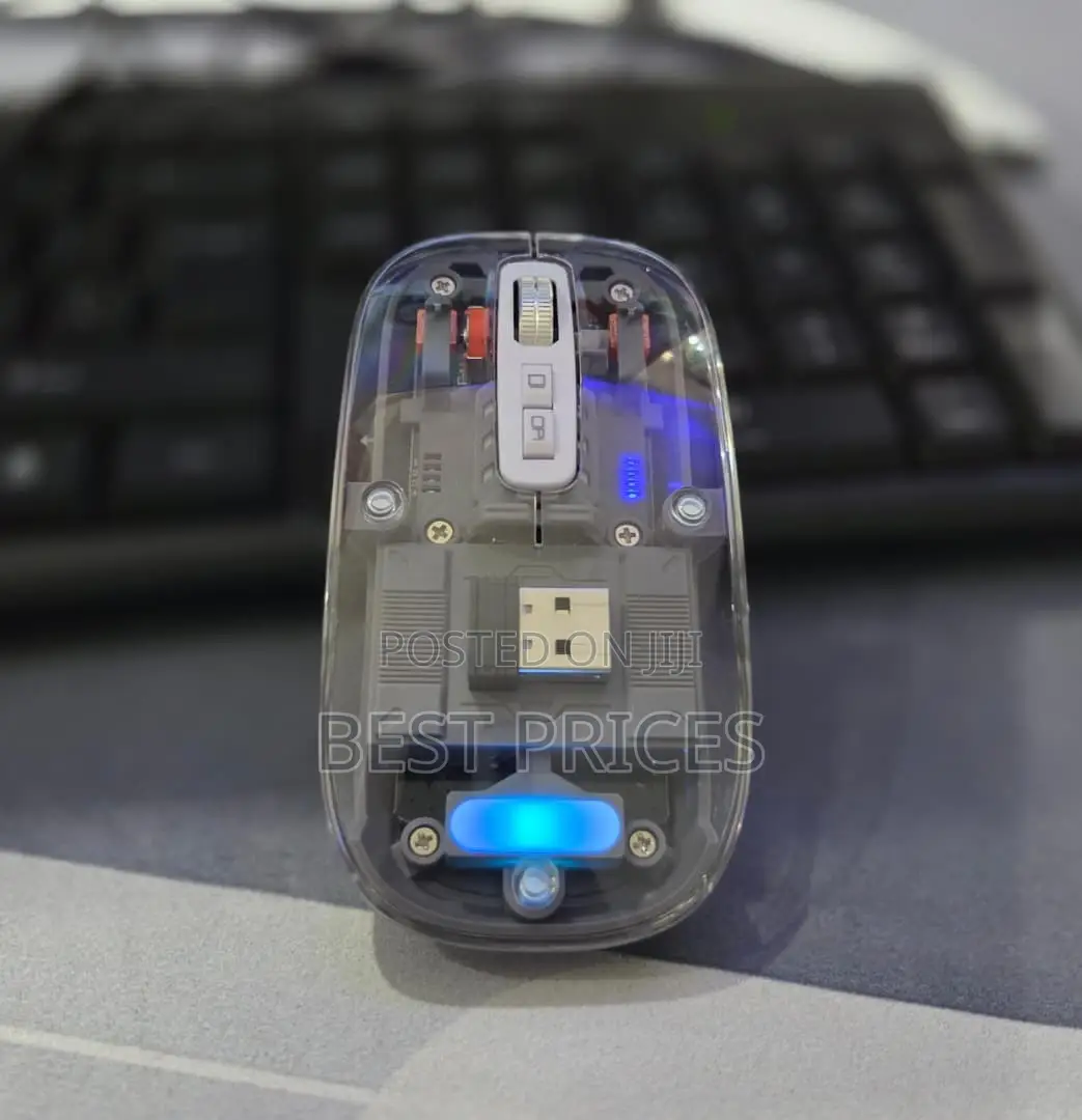 Classic Transparent Wireless Mouse with LED Light