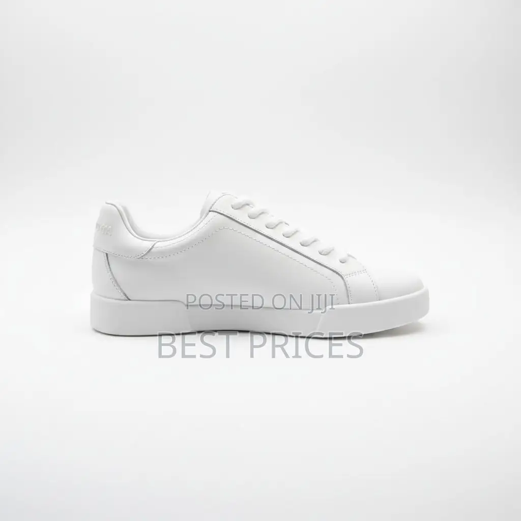 White Leather Low-Top Sneakers