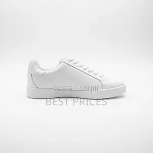 White Leather Low-Top Sneakers