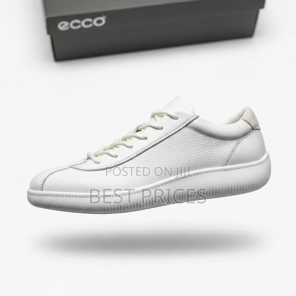 ECCO All-White Leather Low-Top Sneaker
