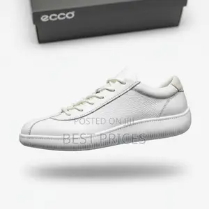 ECCO All-White Leather Low-Top Sneaker