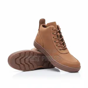 Men's Tan Brown Leather Lace-Up Ankle Boot