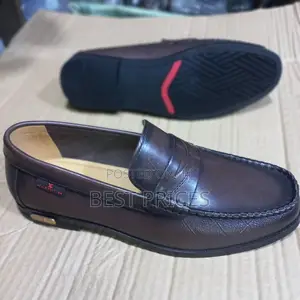 Men's Burgundy Brown Leather Penny Loafer