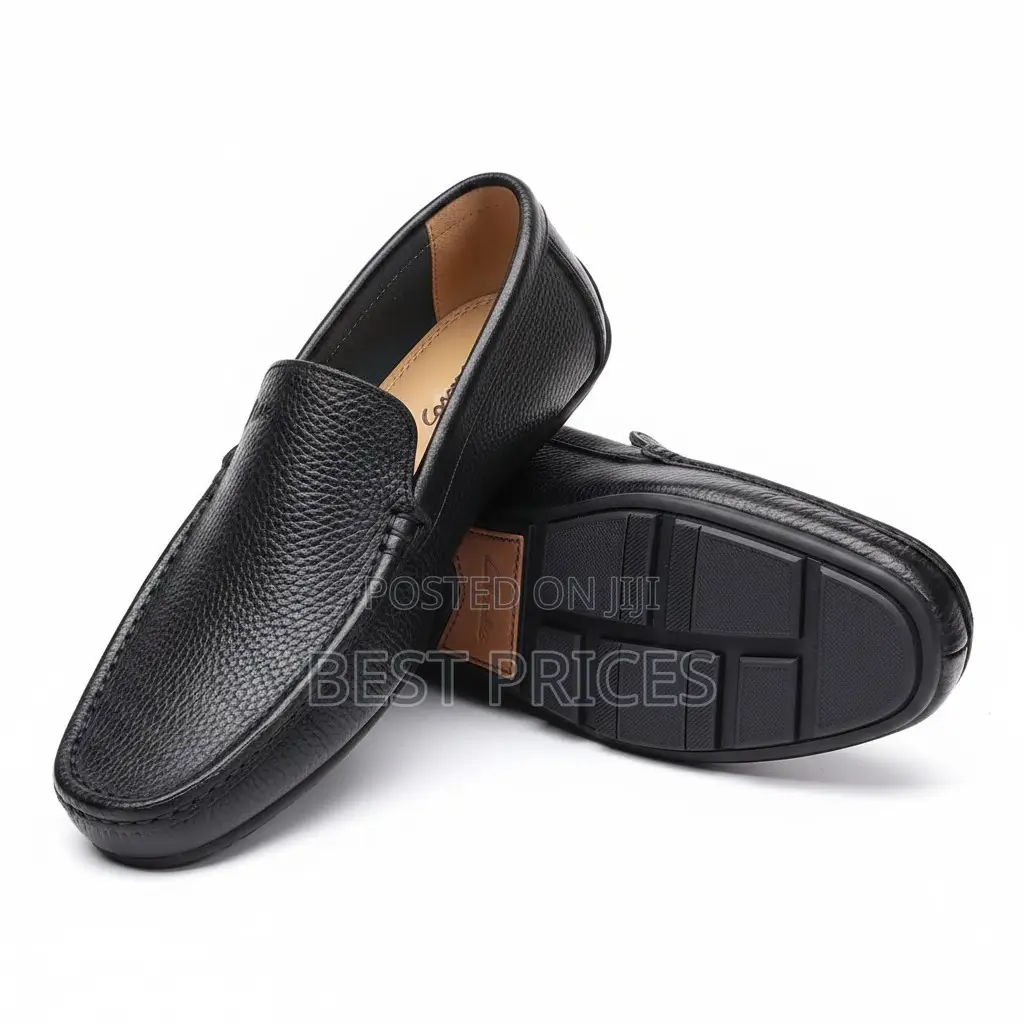 Men's Black Pebbled Leather Slip-On Loafer