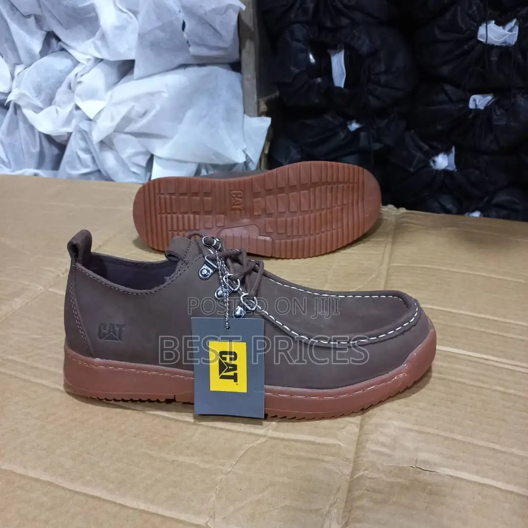 Men's Dark Olive Brown Nubuck Leather Moc-Toe Casual Shoe
