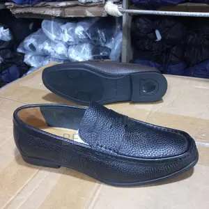 Men's Dark Brown Pebbled Leather Penny Loafer