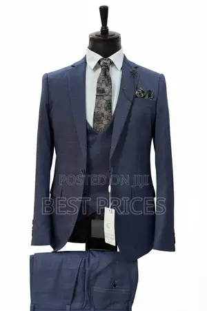 Men's Navy Blue 3-Piece Suit