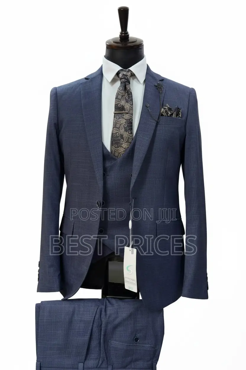 Men's Navy Blue 3-Piece Suit