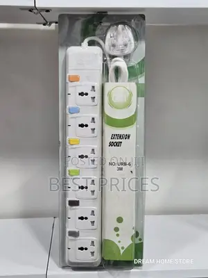 G&T URB-6 Original 6-Way Extension Socket – 3 Meter Cable