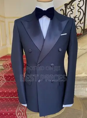 Men's Double-Breasted Tuxedo Suit – Dark Navy