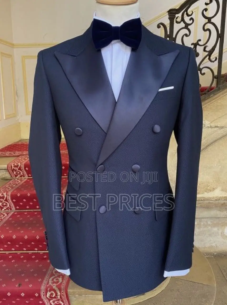 Men's Double-Breasted Tuxedo Suit – Dark Navy