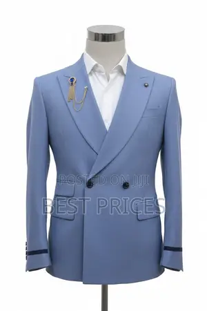 Light Blue Double-Breasted Suit