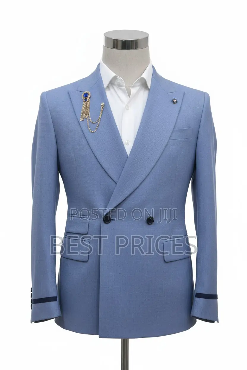Light Blue Double-Breasted Suit