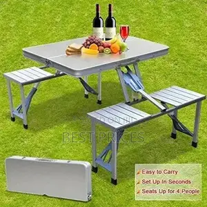 Foldable Aluminium Picnic Table with 4 Seats