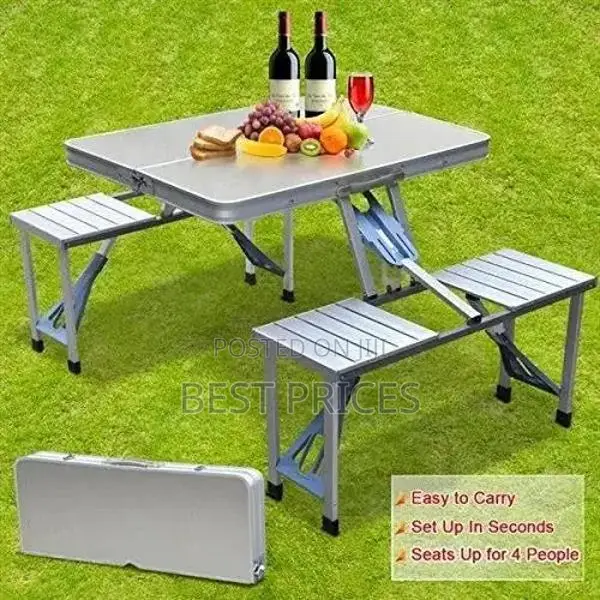Foldable Aluminium Picnic Table with 4 Seats