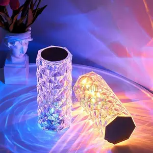 Crystal Diamond Rose Lamp – RGB LED Atmosphere Night Light