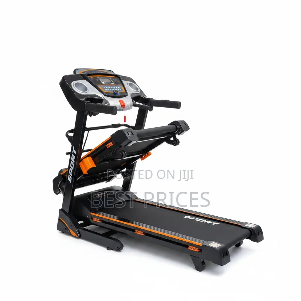 Home & Commercial Treadmill with Speakers, USB, AUX, Dumbbells