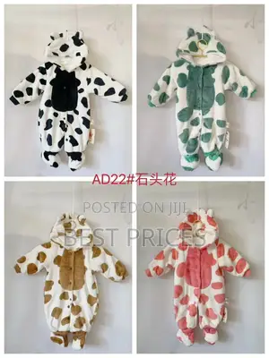 Baby Animal Print Fleece Romper with Hood