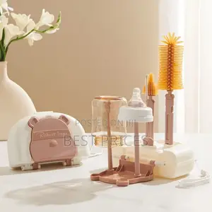 Silicone Baby Bottle Brush & Drying Stand Rack Set