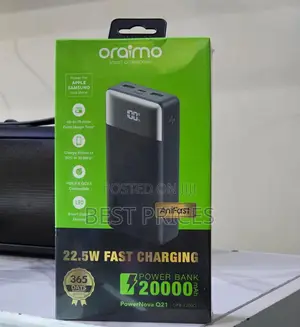 Oraimo PowerNova Q21 20000mAh Power Bank – 22.5W Fast Charging