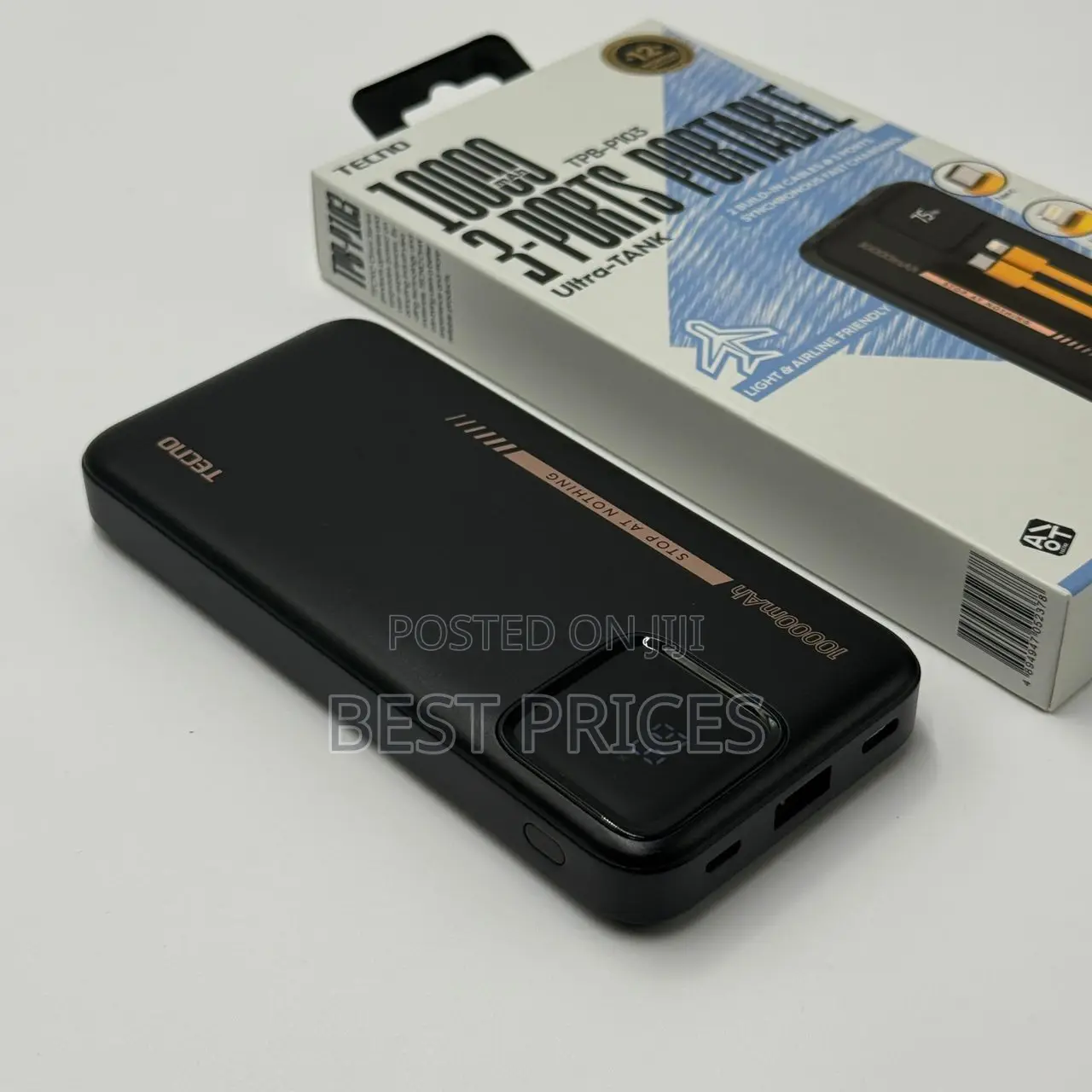 Tecno 10,000mAh 3-Port Portable Powerbank