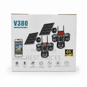 V380 6K Ultra HD Smart Solar Security Camera with 3 Lenses & 360°