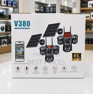 V380 6K Ultra HD Smart Solar Security Camera with 3 Lenses & 360°